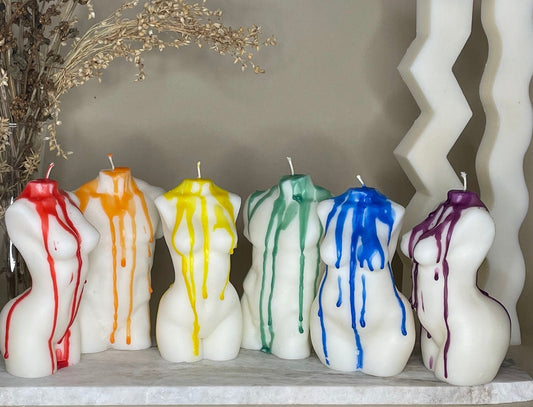 Single Color Drizzle Torso Candle