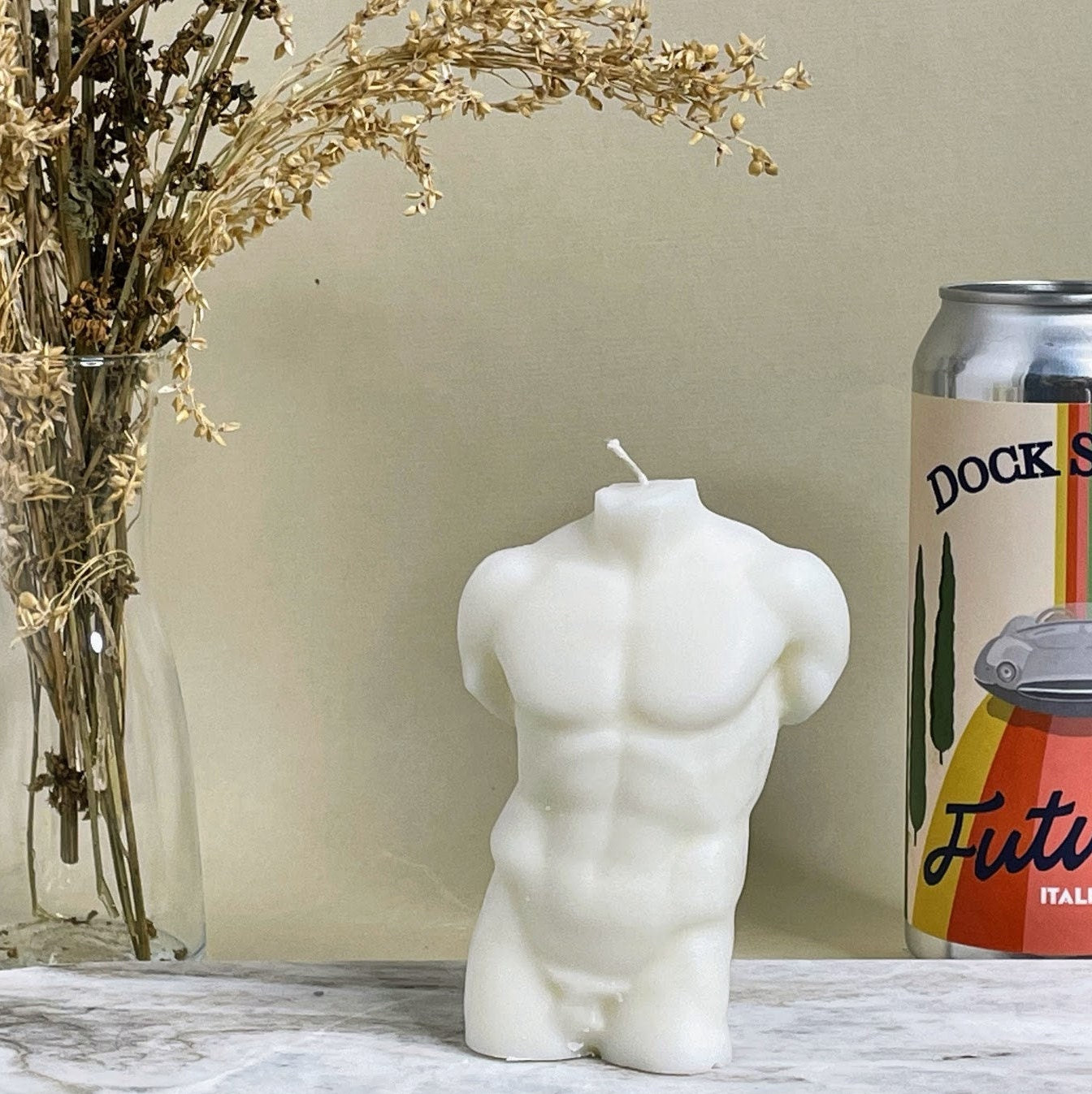 Male Torso Candle | Décor