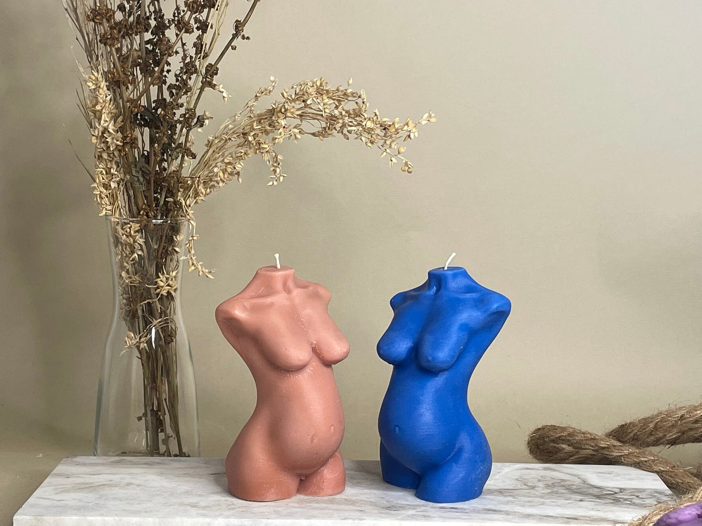 Pregnant Torso Candle Small