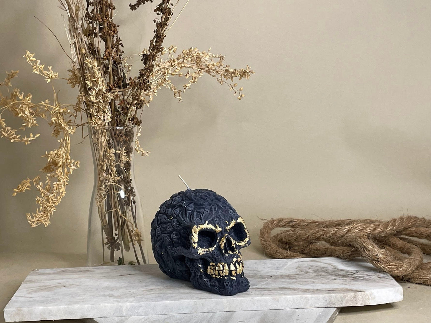 Ghost Skull Candle