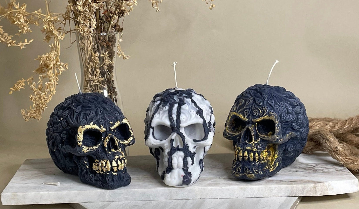 Ghost Skull Candle