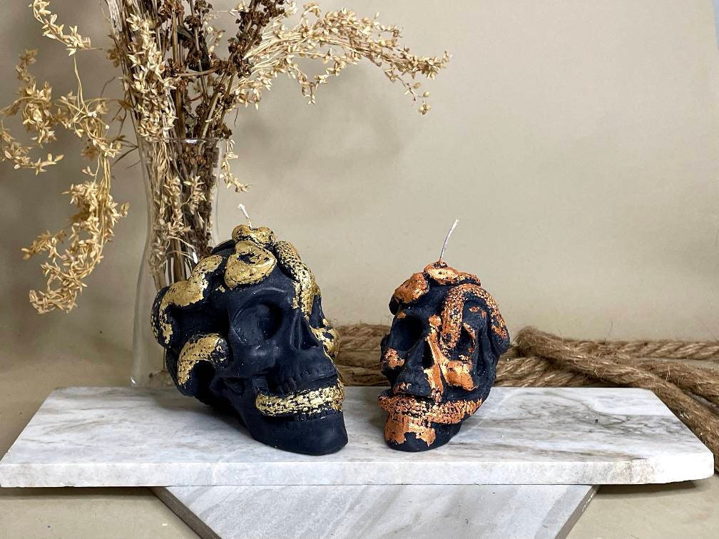 Medium Snake Skull Candle