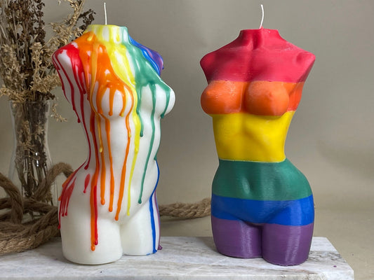 Extra Large Torso Candle Rainbow Layers