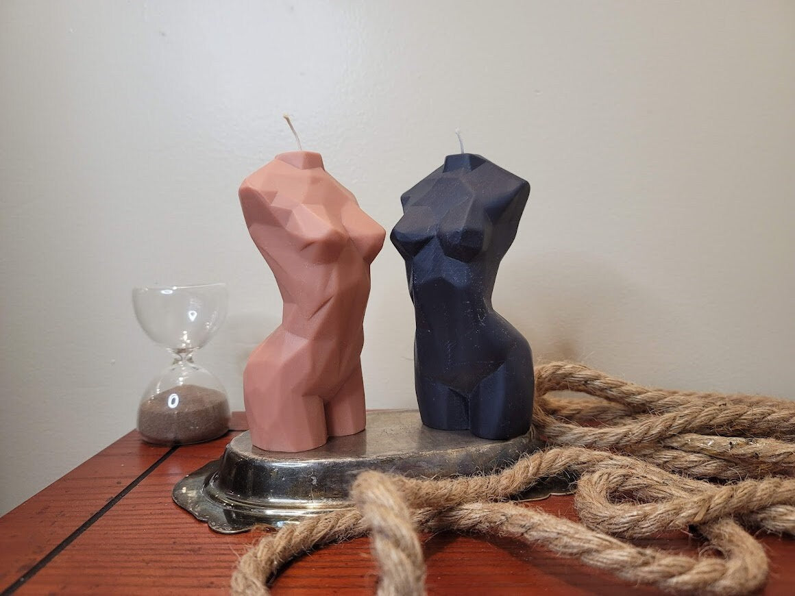 Large Low Poly Torso Candle